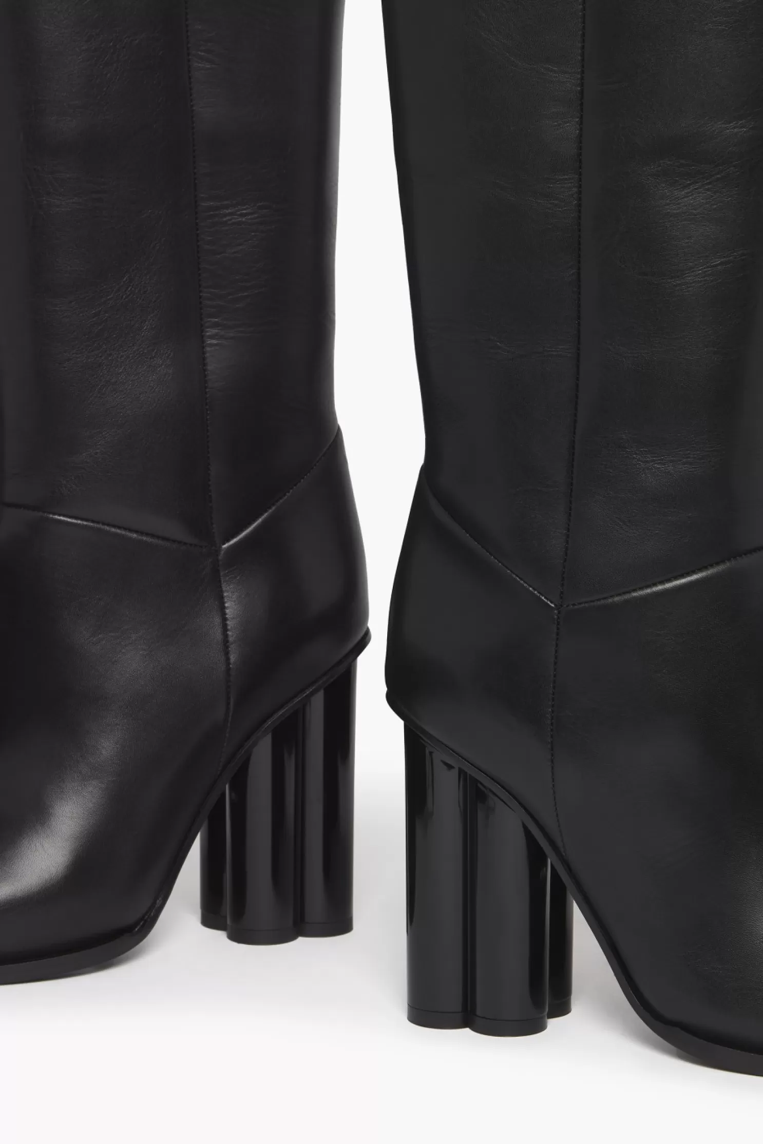 Outlet Sonia Rykiel Bottes Mi-Hautes En Cuir Noir Noir / Noir