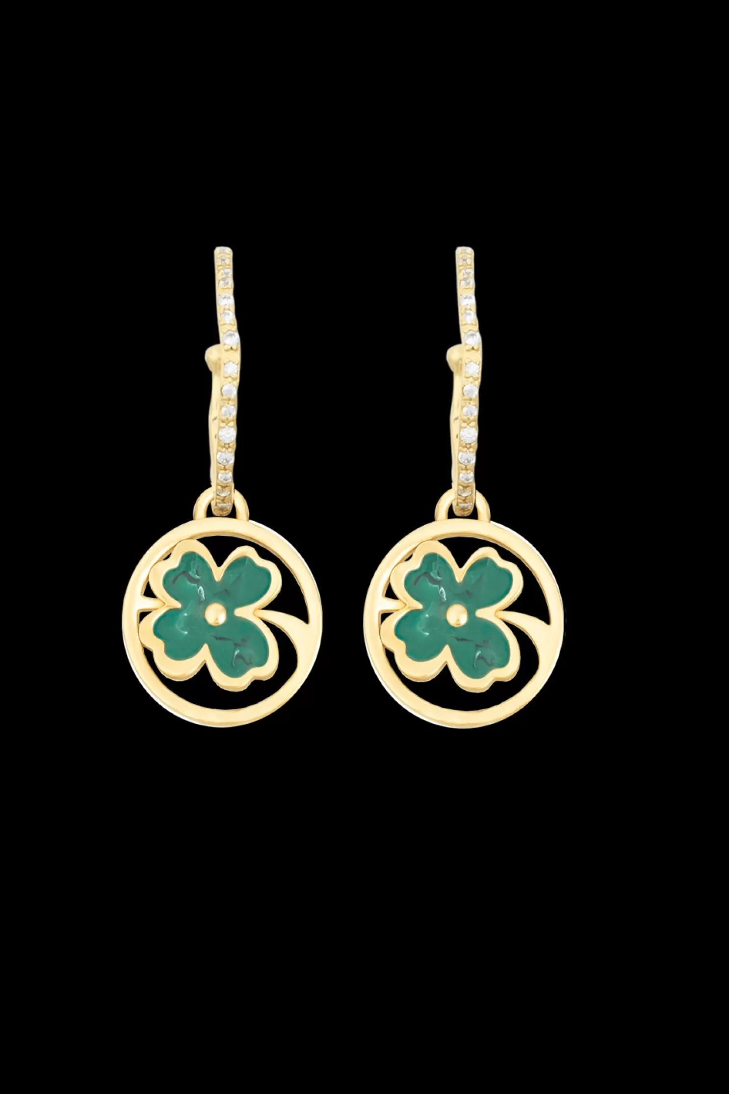 Best Sonia Rykiel Boucles D'Oreilles Golden Medals Lucky Clover Gold / Jaune