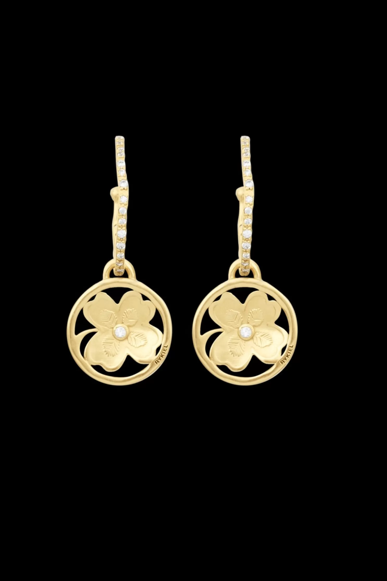 Best Sonia Rykiel Boucles D'Oreilles Golden Medals Lucky Clover Gold / Jaune