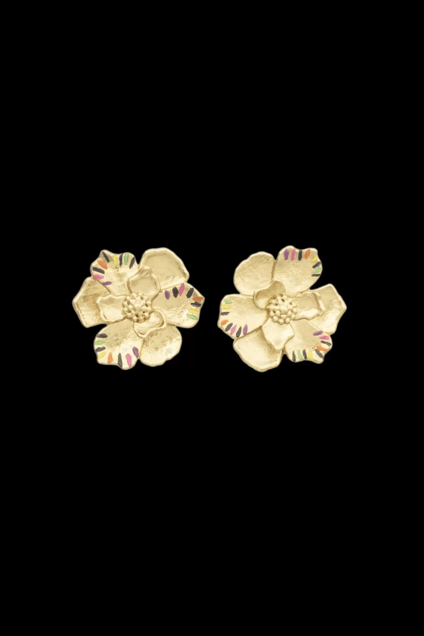 Cheap Sonia Rykiel Boucles D'Oreilles Poetic Garden Striped Clover Gold / Jaune