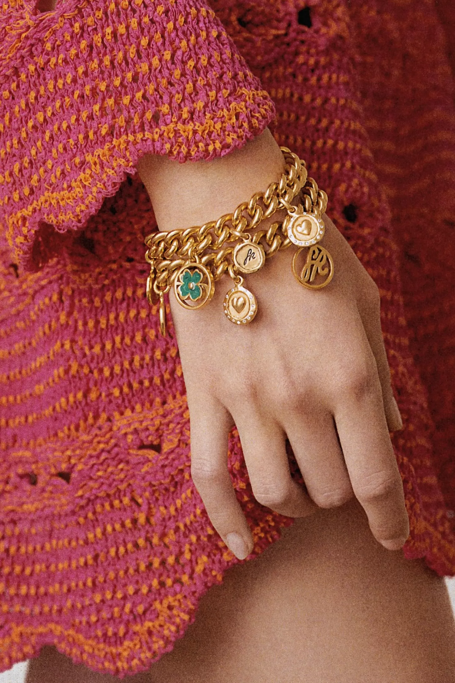 Shop Sonia Rykiel Bracelet Golden Medals Talismans Gold / Jaune