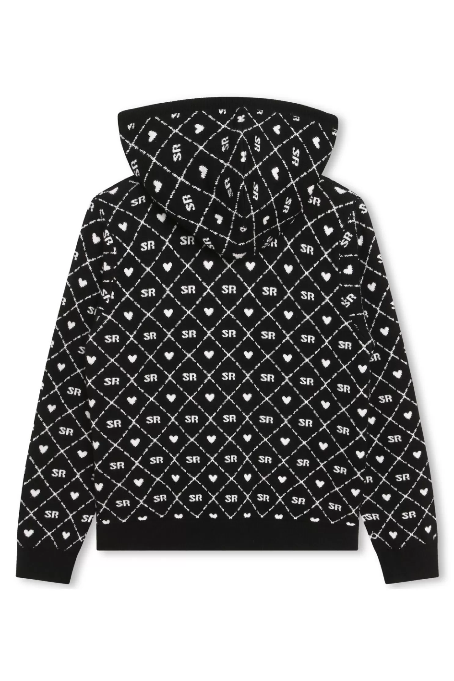 Best Sale Sonia Rykiel Cardigan A Capuche Tricot Motif Jacquard Noir / Noir