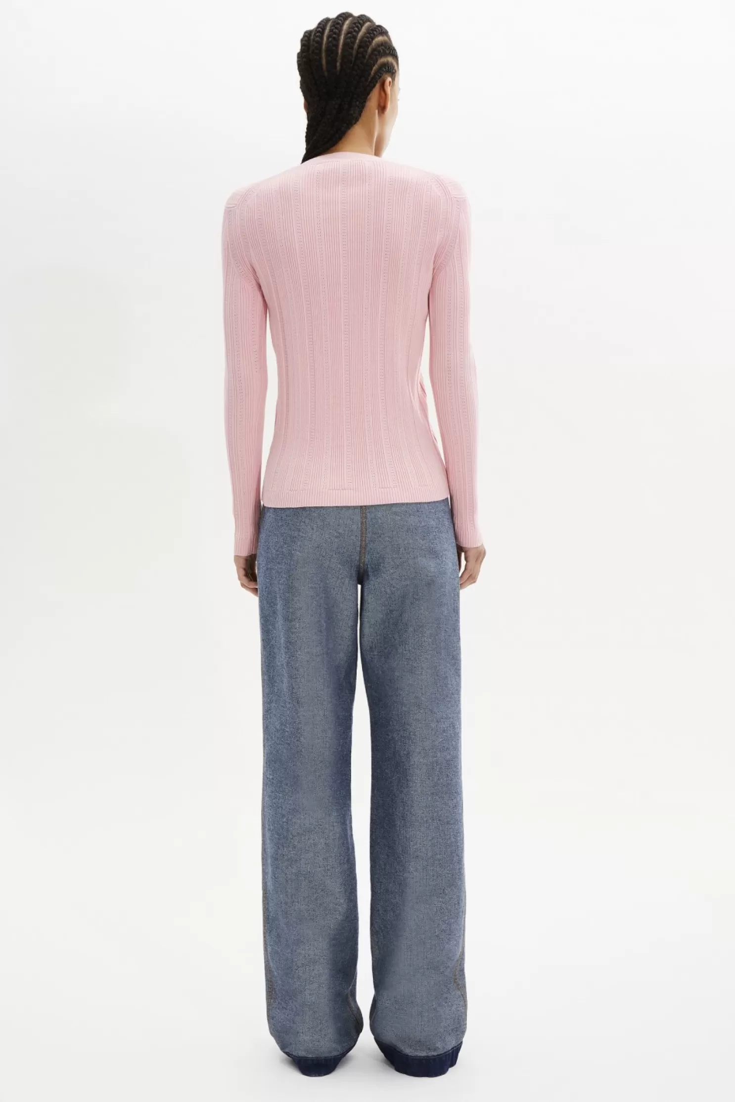 Clearance Sonia Rykiel Cardigan Col V A Manches Longues Rose / Rose