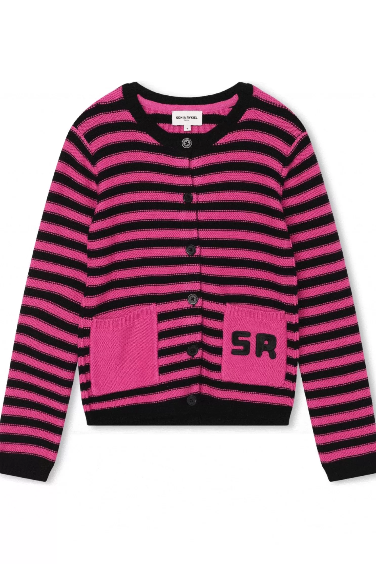 Cheap Sonia Rykiel Cardigan Tricot Raye Fuchsia / Violet