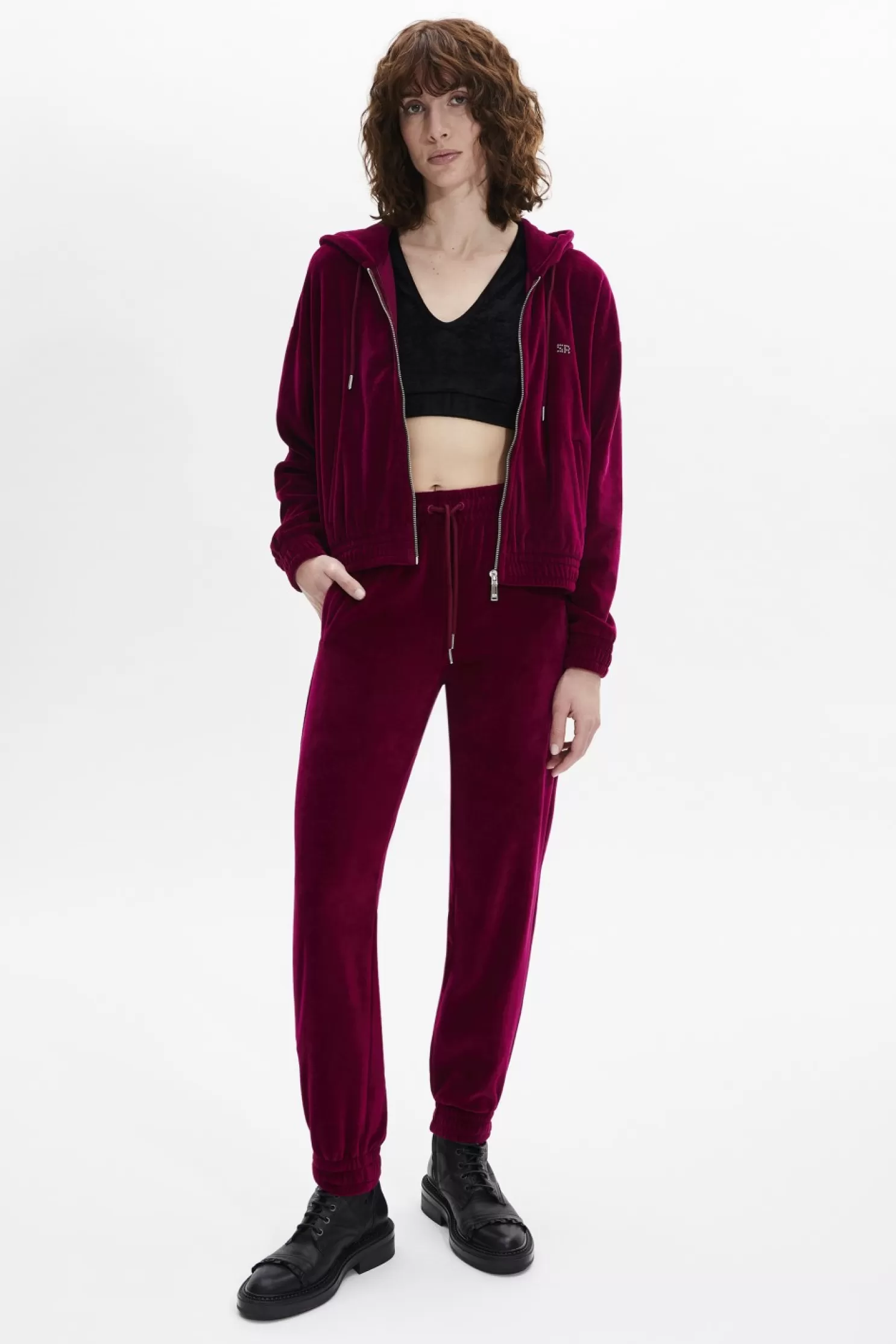 New Sonia Rykiel Pantalon De Jogging En Velours Framboise / Rose