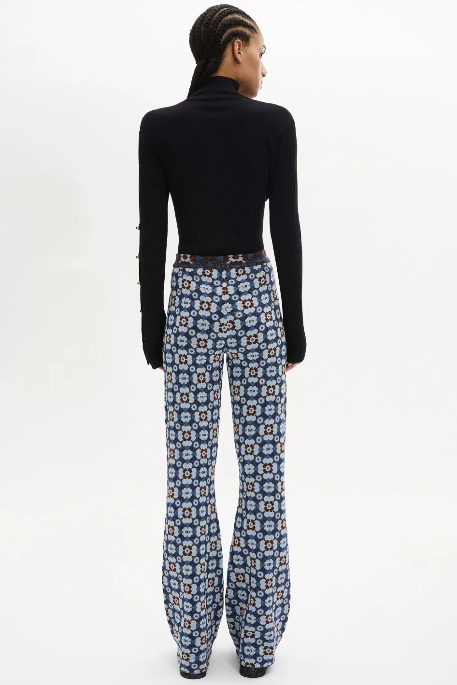 Cheap Sonia Rykiel Pantalon Taille Haute, Coupe Flare Bleu / Bleu