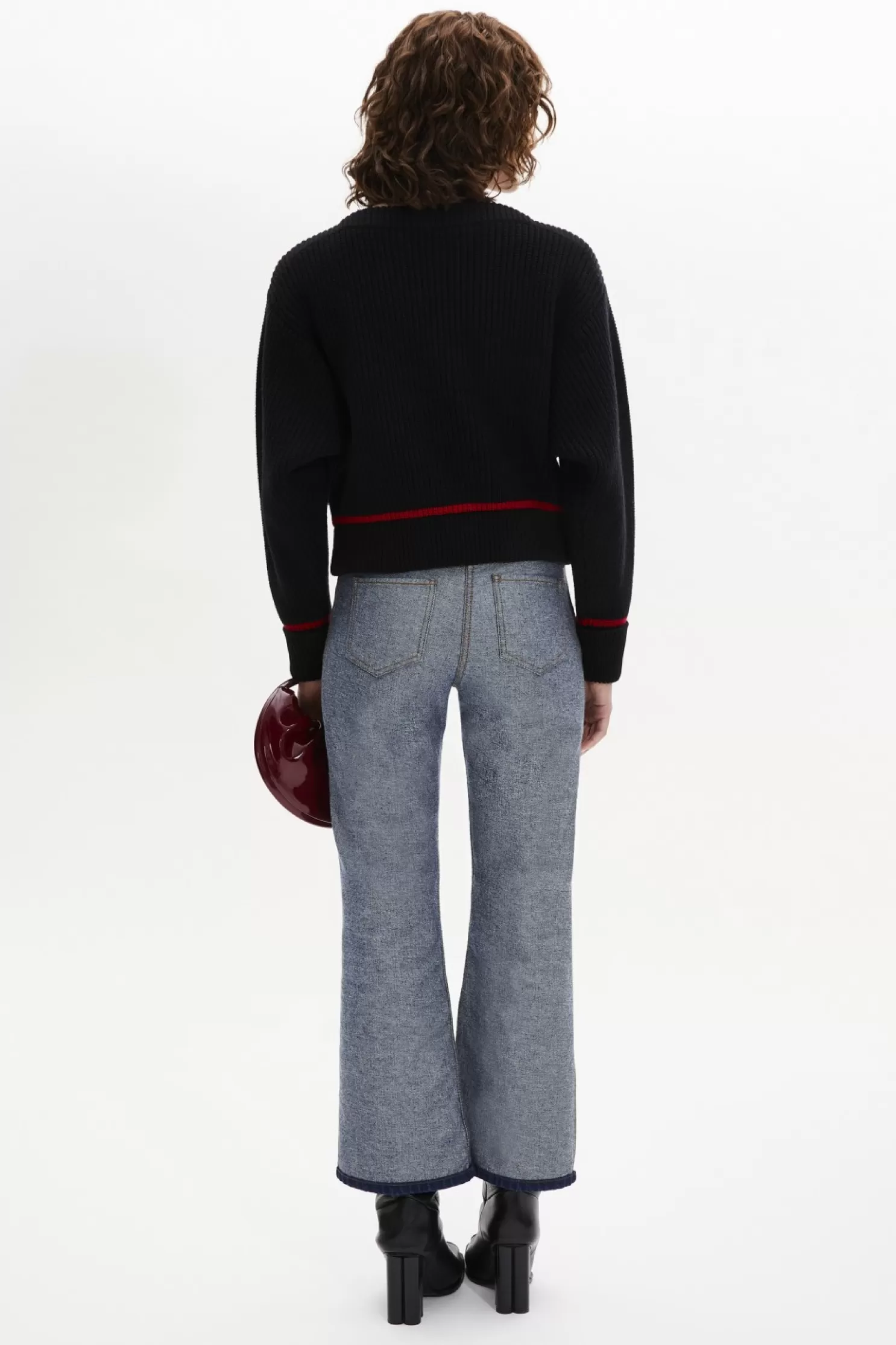 Online Sonia Rykiel Pull Col Bateau A Manches Longues Coudees Noir / Noir