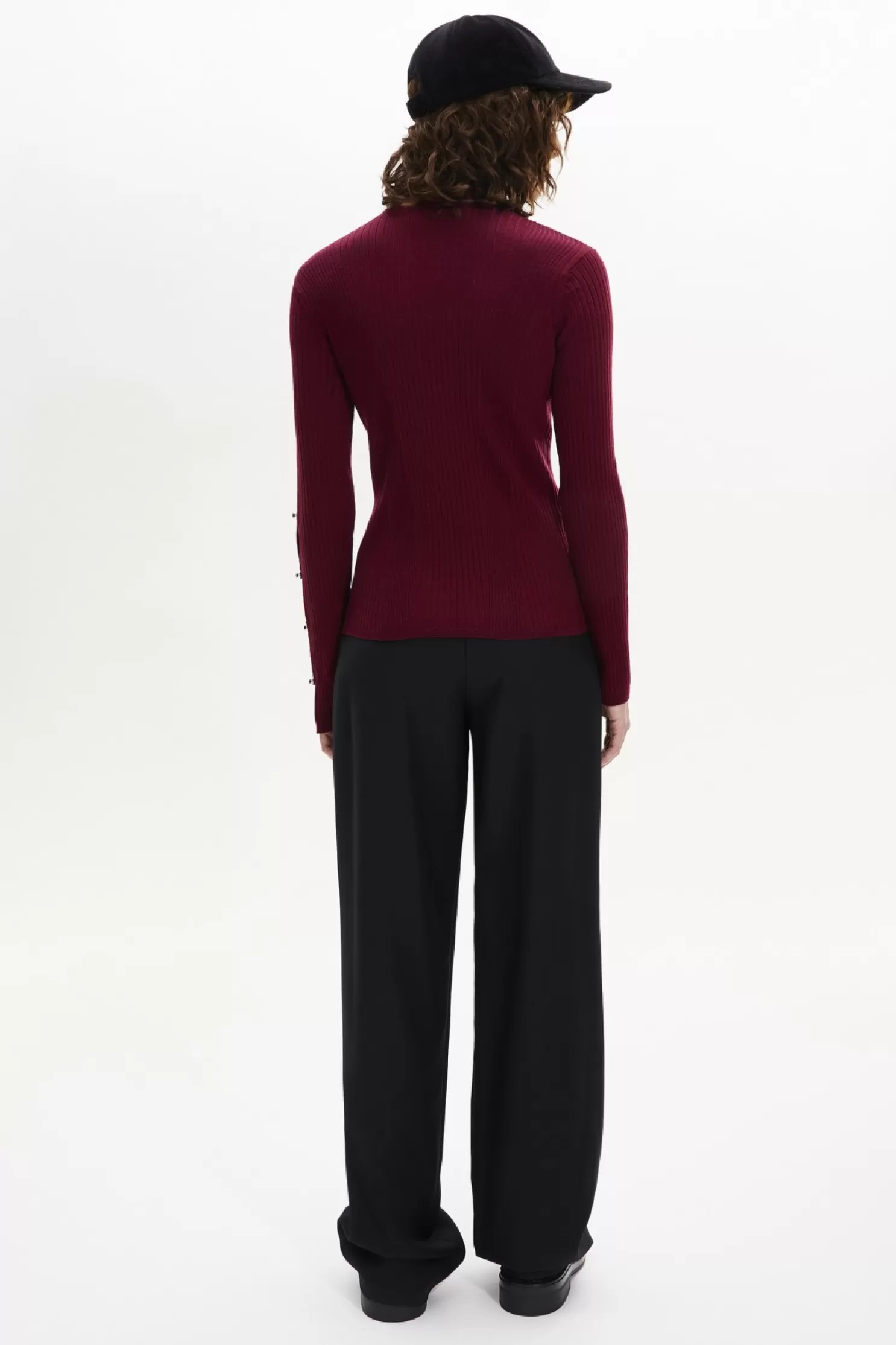 Discount Sonia Rykiel Pull Col Roule A Manches Longues Bordeaux / Rouge