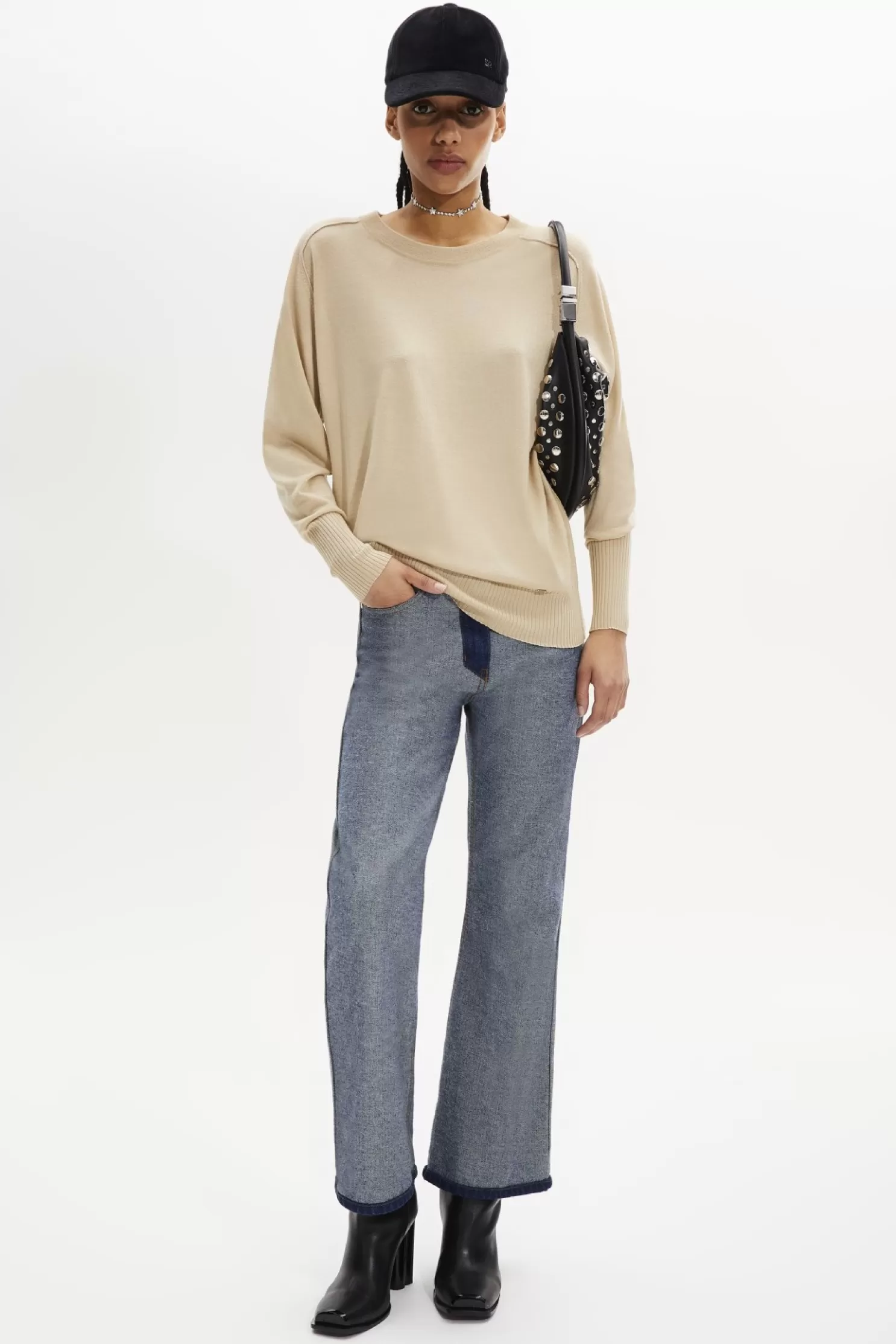 Best Sonia Rykiel Pull En Merino Et Soie Sable / Beige