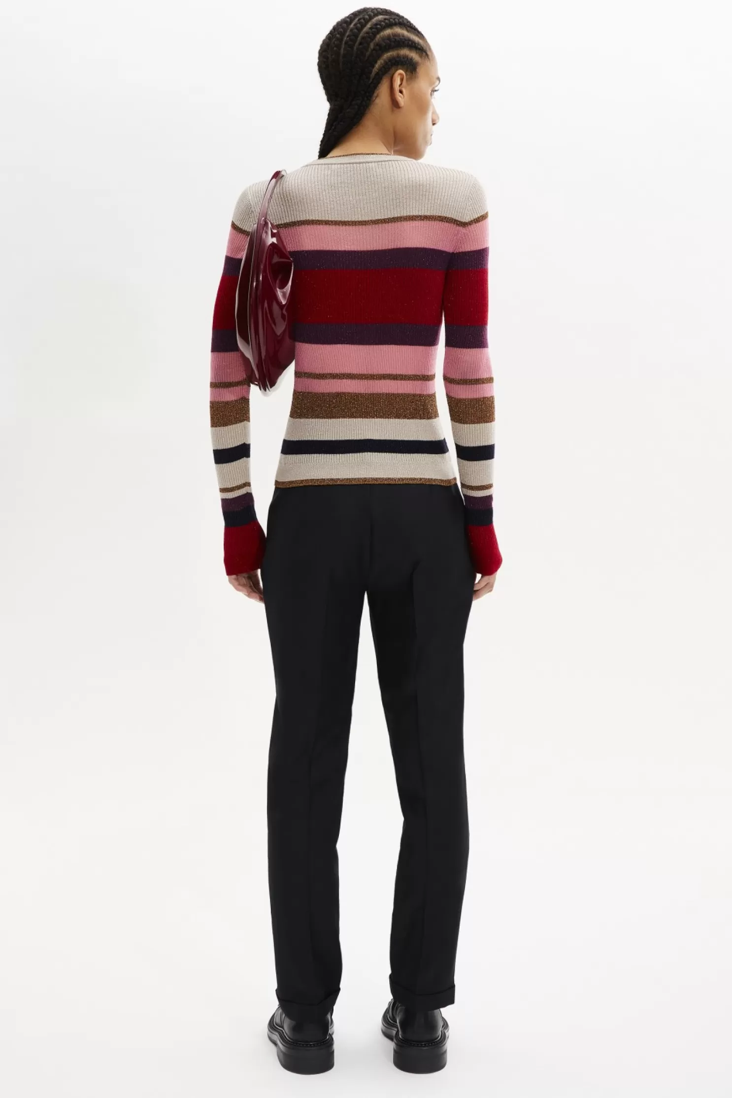 Online Sonia Rykiel Pull Manches Longues A Rayures En Laine Et Lurex Multico Raye / Multi