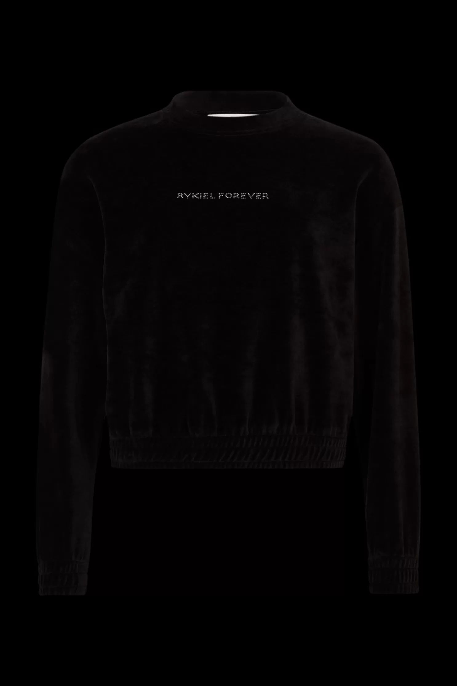 New Sonia Rykiel Pull Manches Longues En Velours Noir / Noir