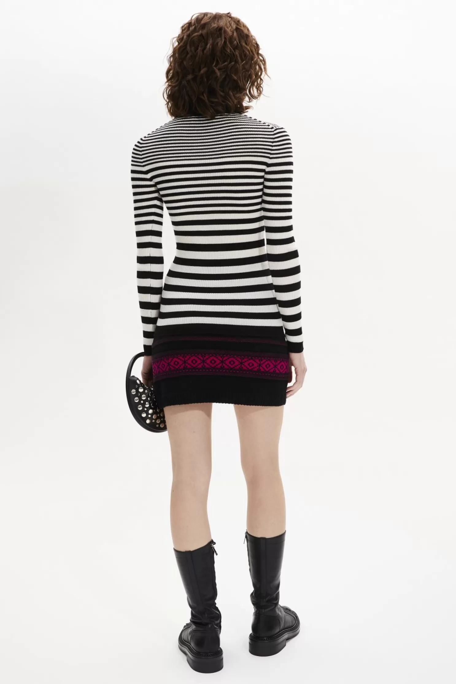 Online Sonia Rykiel Pull Raye Col Rond A Manches Longues Raye Noir/Blanc / Multi