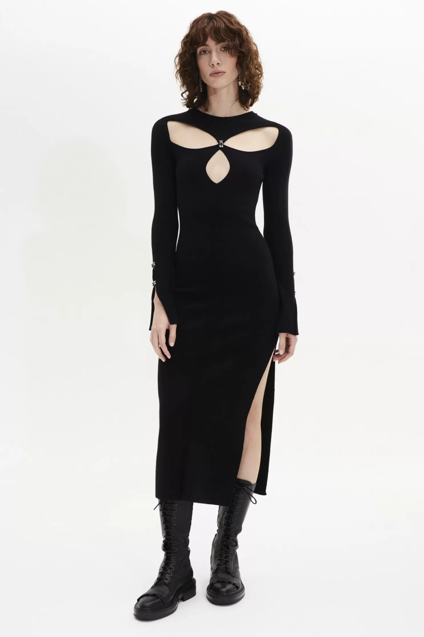 Flash Sale Sonia Rykiel Robe Manches Longues En Viscose Noir / Noir