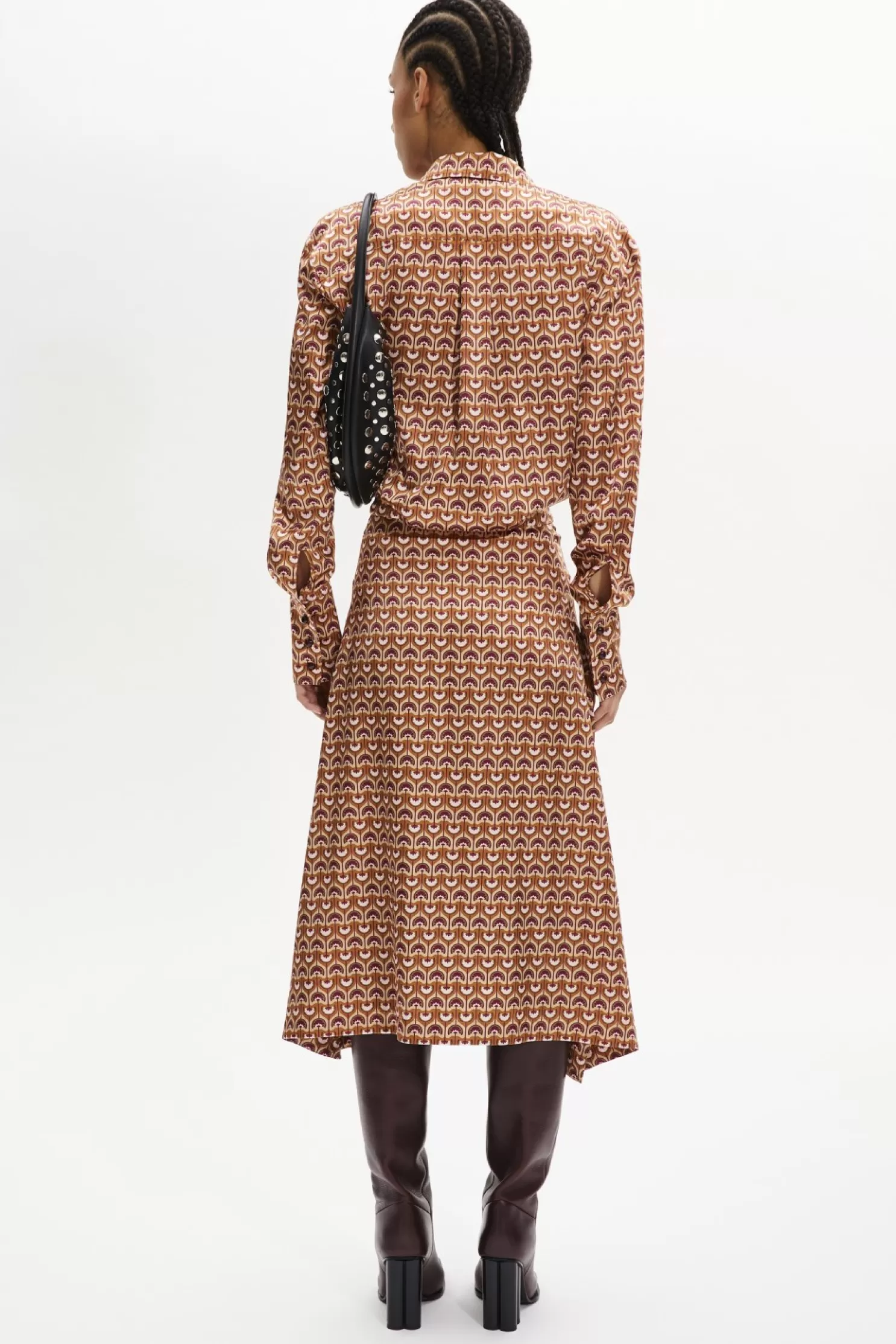 Cheap Sonia Rykiel Robe Midi A Quilles Motif Vintage Papyrus Rose / Rose