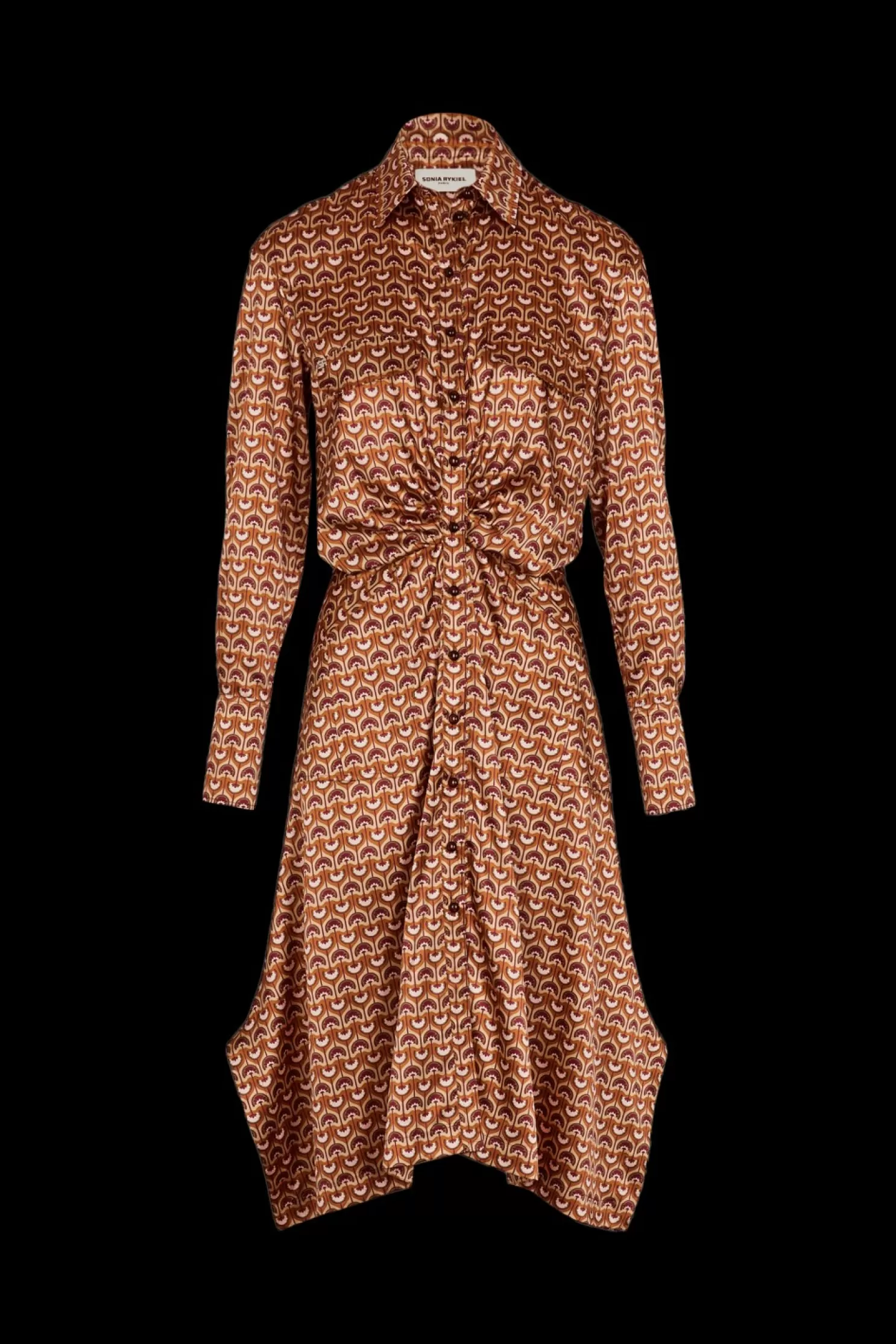 Cheap Sonia Rykiel Robe Midi A Quilles Motif Vintage Papyrus Rose / Rose