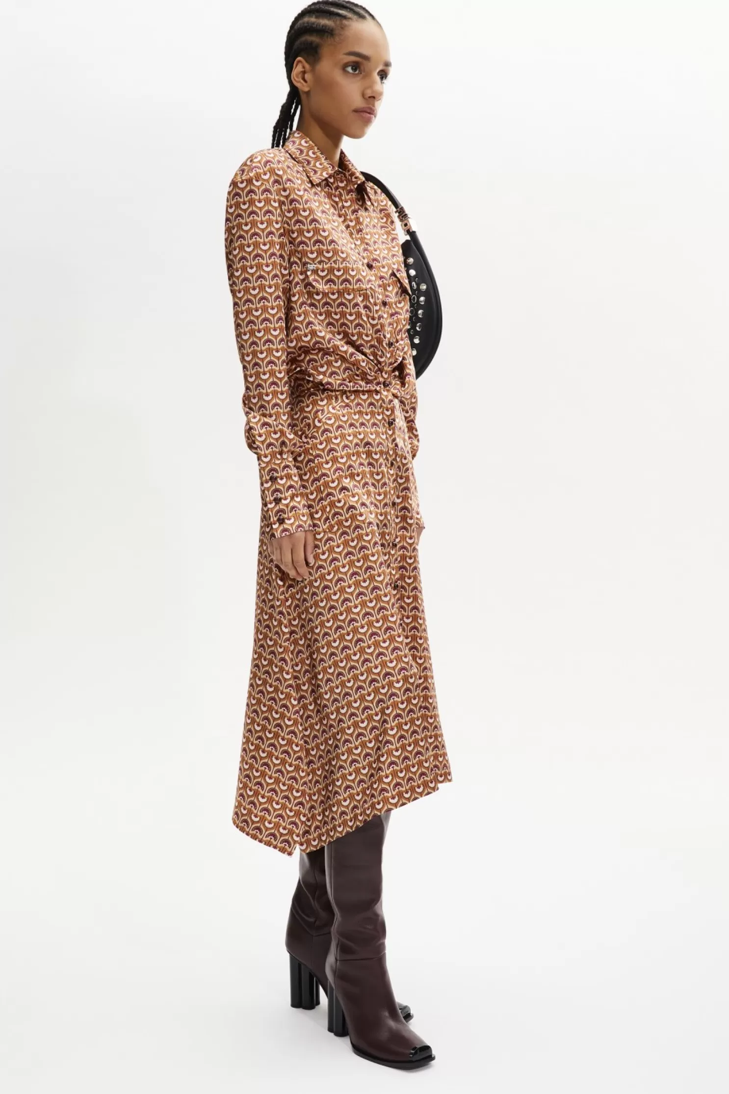 Cheap Sonia Rykiel Robe Midi A Quilles Motif Vintage Papyrus Rose / Rose