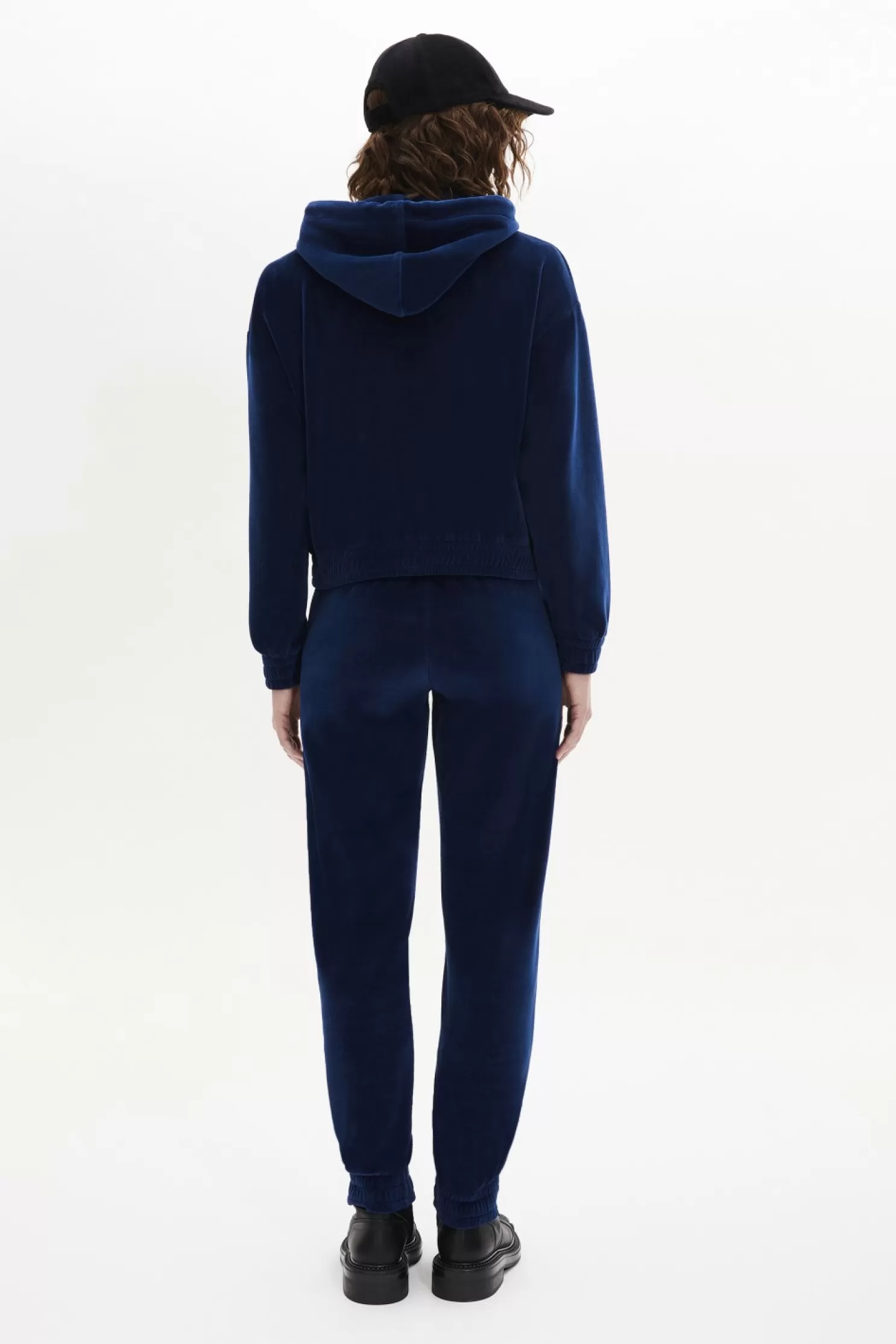 Best Sonia Rykiel Sweat A Capuche Manches Longues En Velours Bleu Canard / Bleu