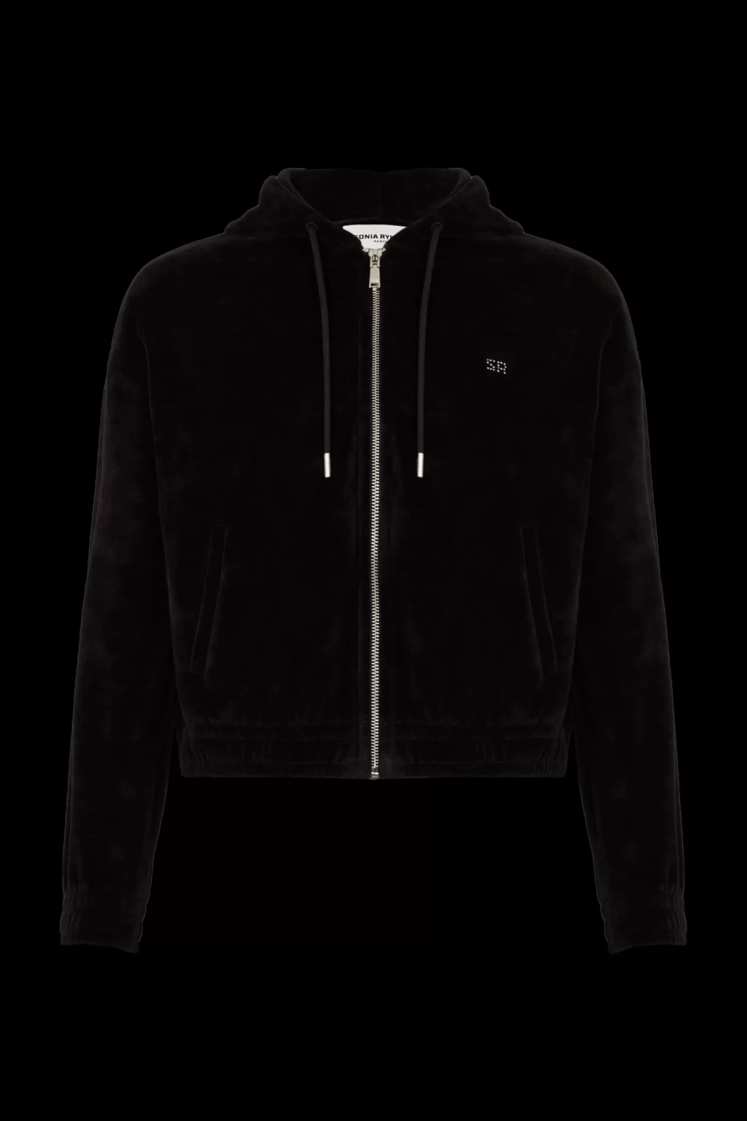 Discount Sonia Rykiel Sweat A Capuche Manches Longues En Velours Noir / Noir