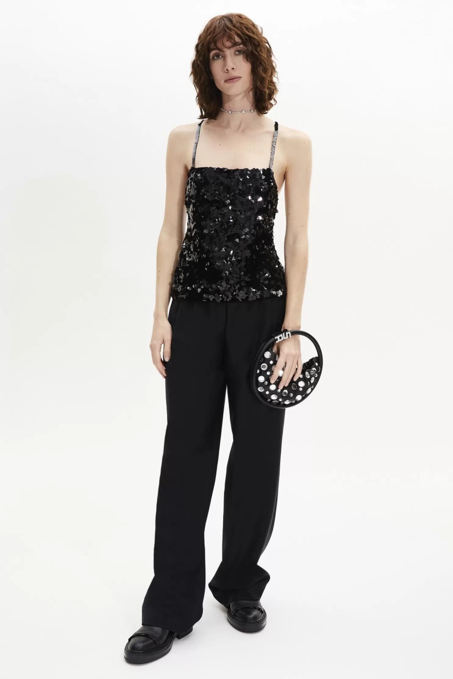 Hot Sonia Rykiel Top Nuisette A Bretelles A Sequins Noir / Noir