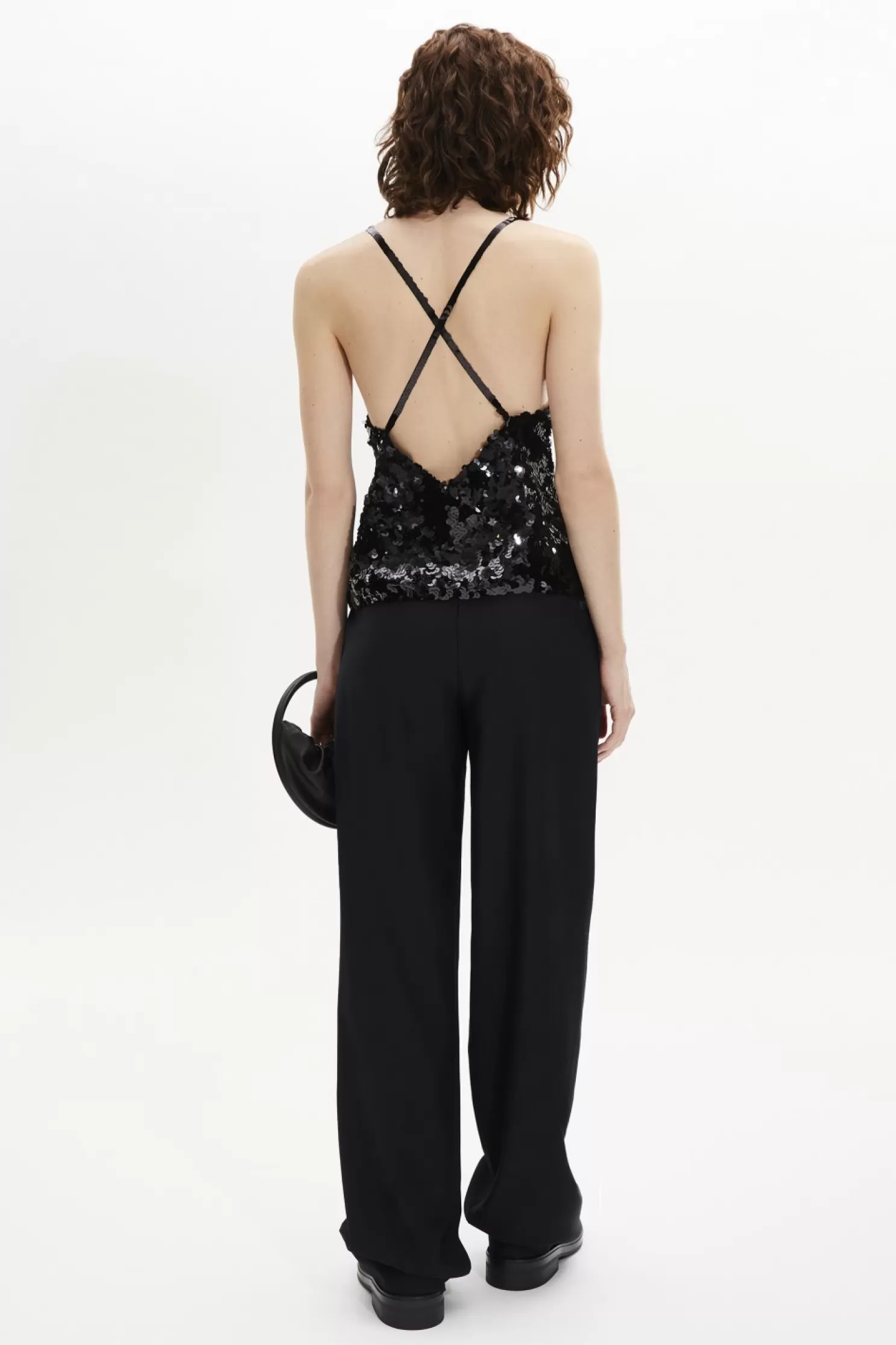 Hot Sonia Rykiel Top Nuisette A Bretelles A Sequins Noir / Noir