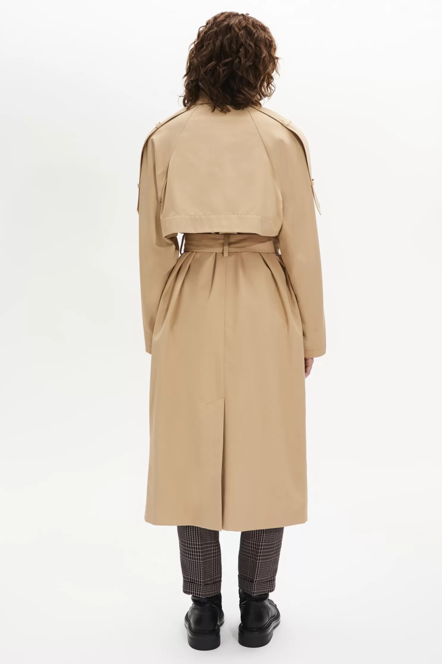 Hot Sonia Rykiel Trench Ceinture En Gabardine Beige / Marron