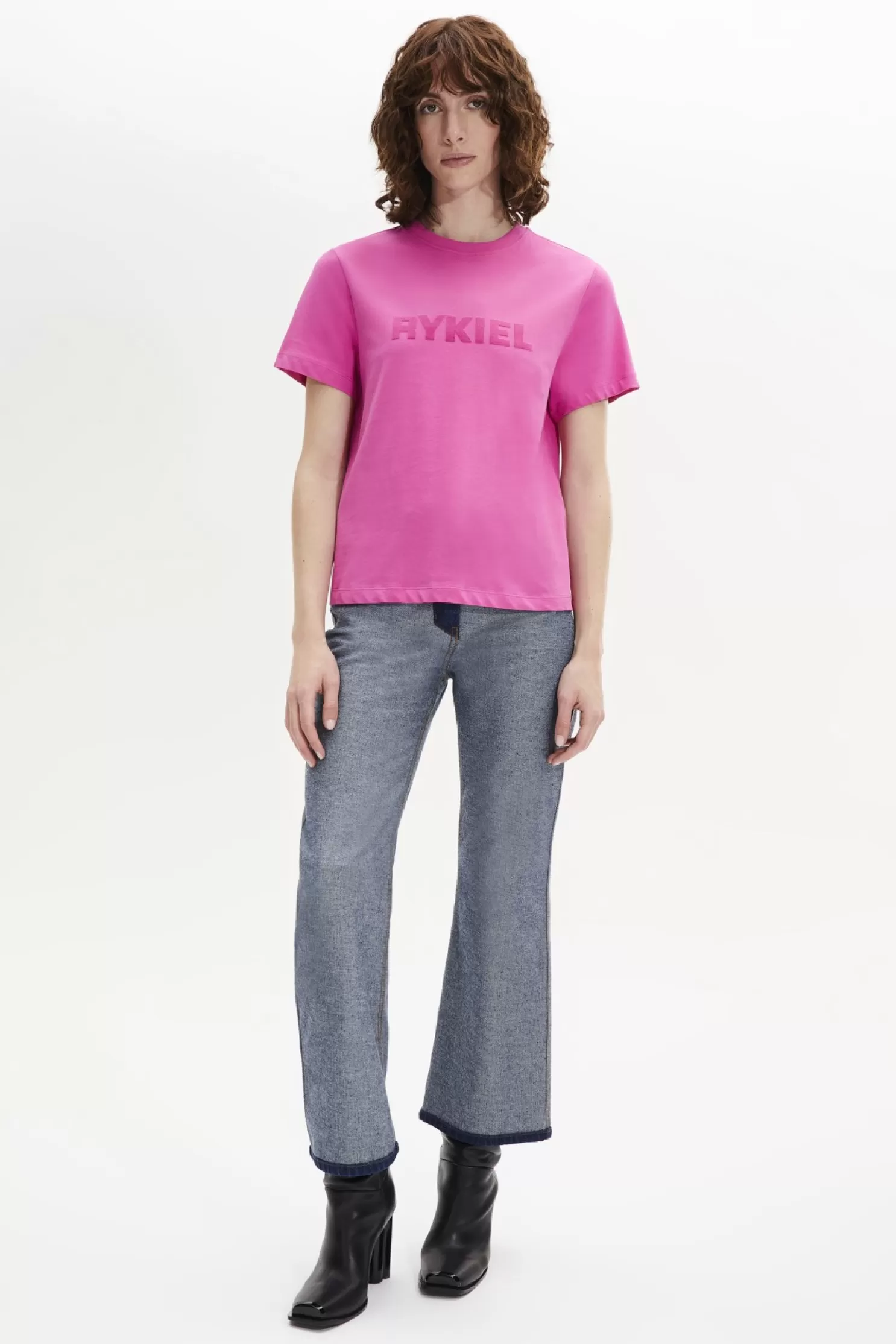 Best Sale Sonia Rykiel T-Shirt Col Rond Manches Courtes Rose / Rose