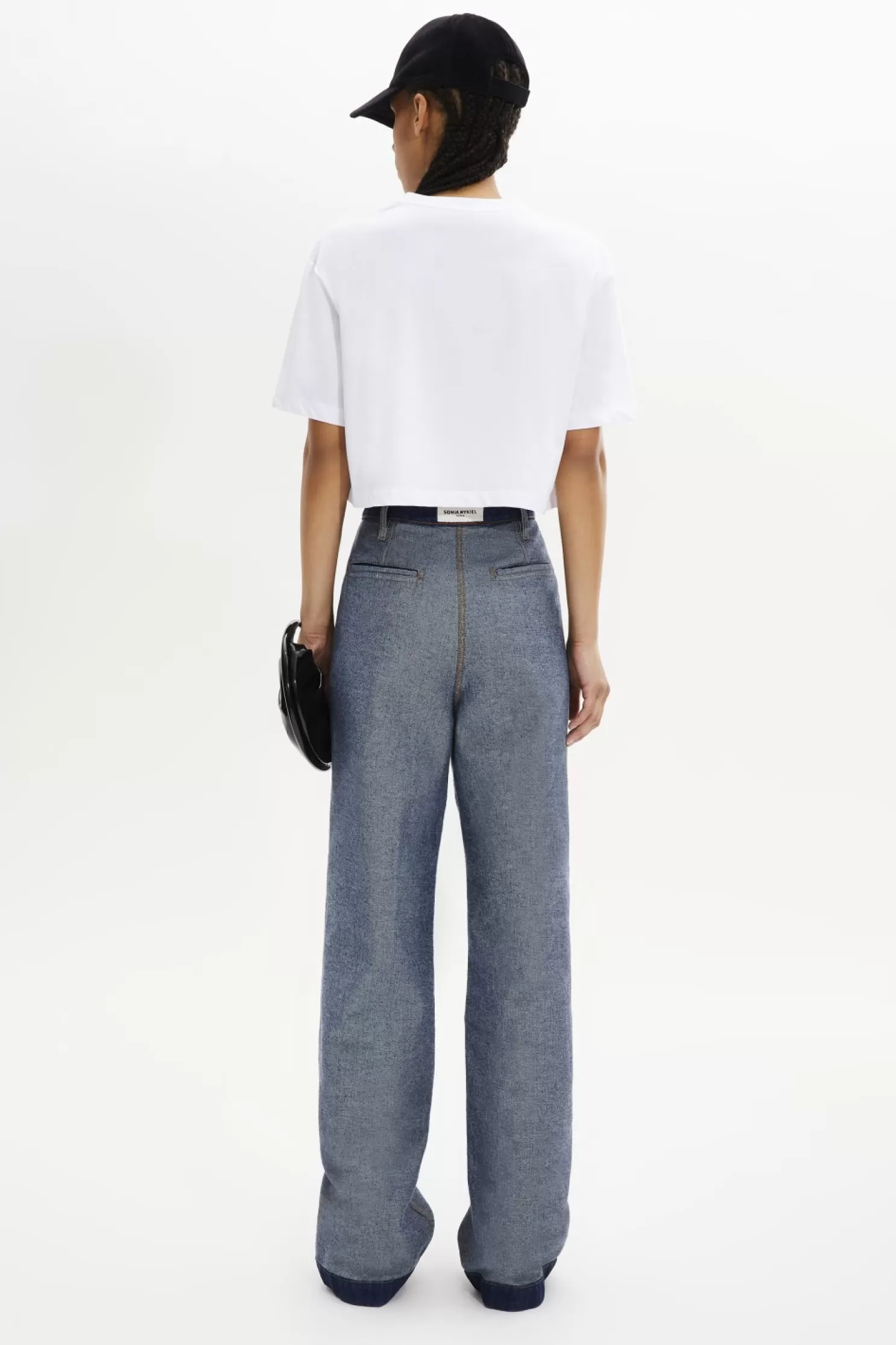 Hot Sonia Rykiel T-Shirt Crop Col Rond A Manches Courtes En Jersey De Coton Blanc / Blanc
