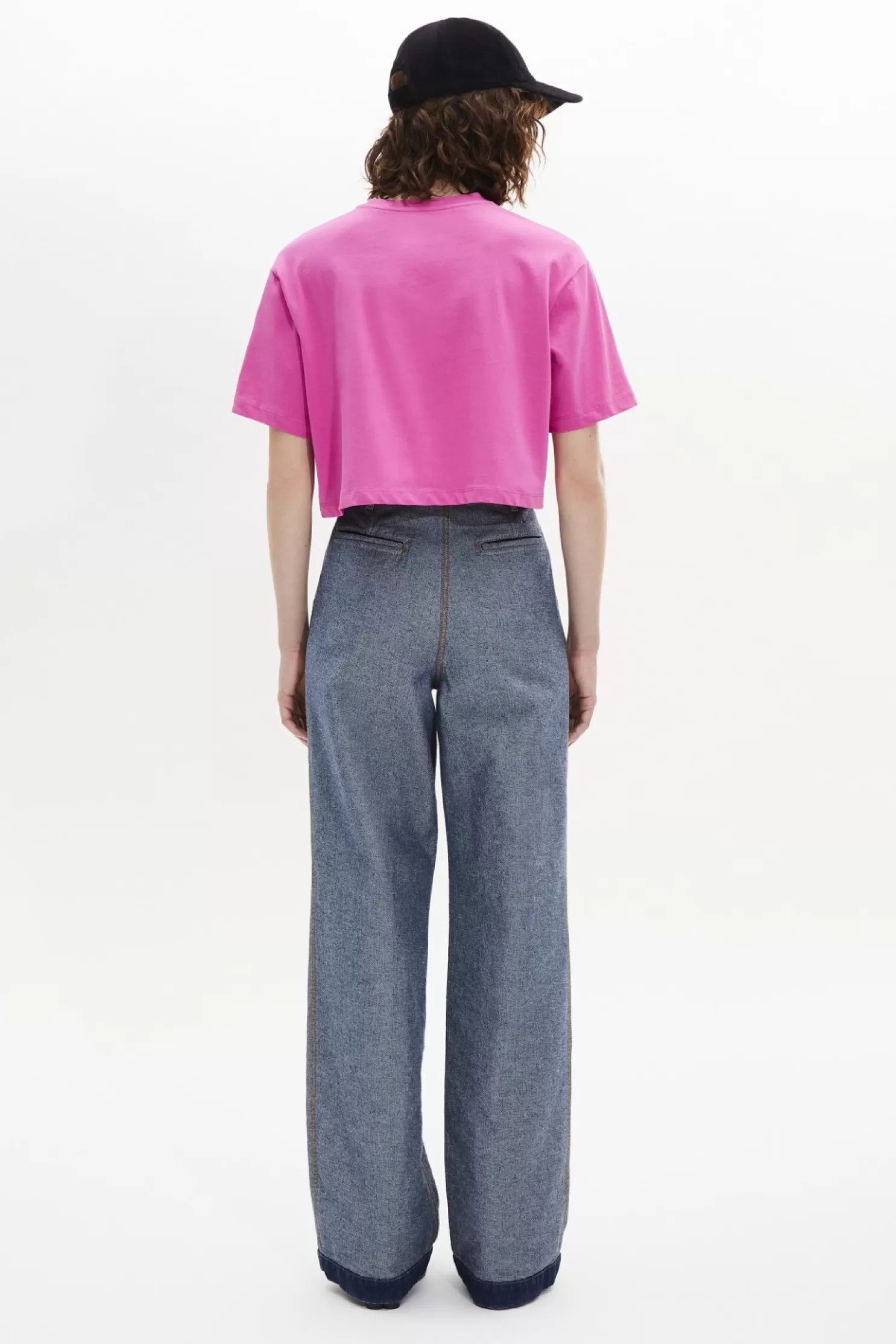 Online Sonia Rykiel T-Shirt Crop Col Rond Manches Courtes Rose / Rose